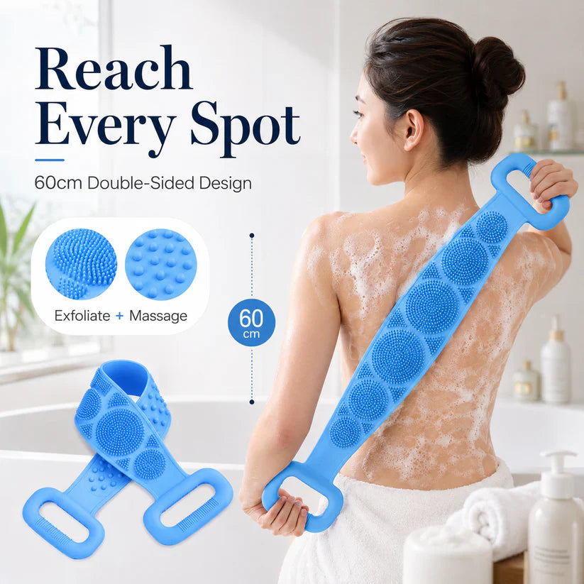 Silicone Bath Brush Double-Sided Exfoliating Back Scrubber